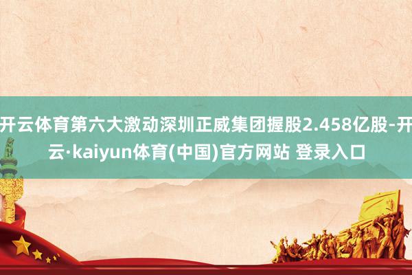 开云体育第六大激动深圳正威集团握股2.458亿股-开云·kaiyun体育(中国)官方网站 登录入口