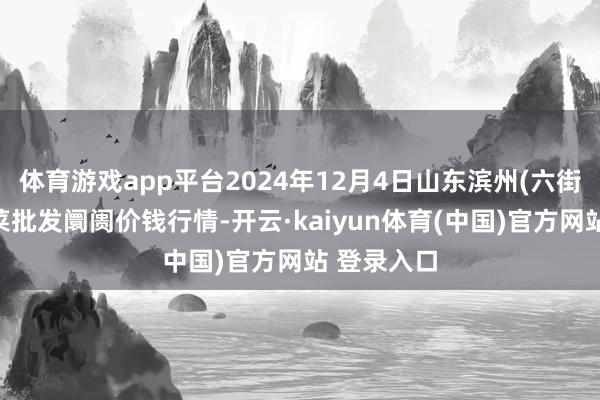 体育游戏app平台2024年12月4日山东滨州(六街）鲁北蔬菜批发阛阓价钱行情-开云·kaiyun体育(中国)官方网站 登录入口