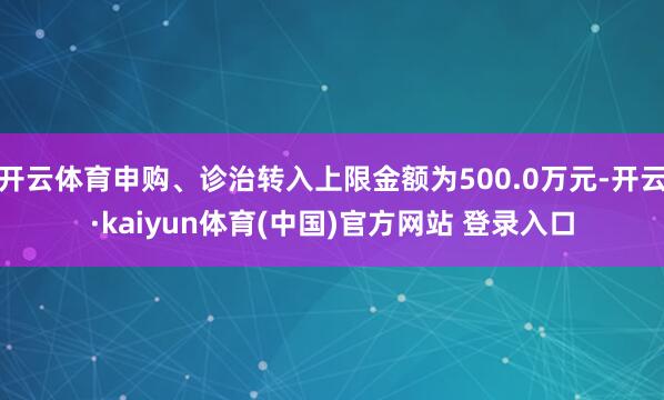 开云体育申购、诊治转入上限金额为500.0万元-开云·kaiyun体育(中国)官方网站 登录入口