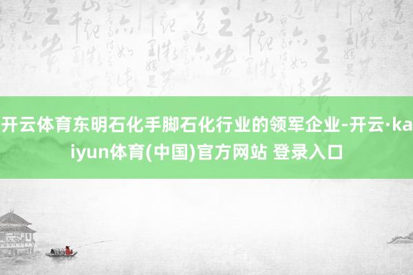 开云体育东明石化手脚石化行业的领军企业-开云·kaiyun体育(中国)官方网站 登录入口
