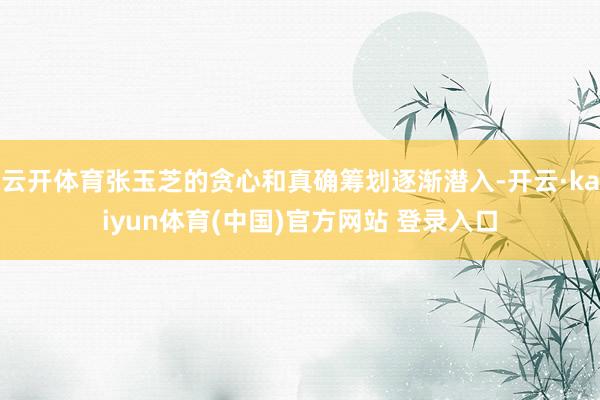 云开体育张玉芝的贪心和真确筹划逐渐潜入-开云·kaiyun体育(中国)官方网站 登录入口