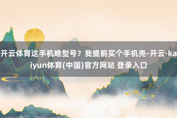 开云体育这手机啥型号？我提前买个手机壳-开云·kaiyun体育(中国)官方网站 登录入口